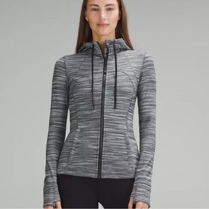 Lululemon Athletica Define Hooded Jacket, full zip in Grey/white